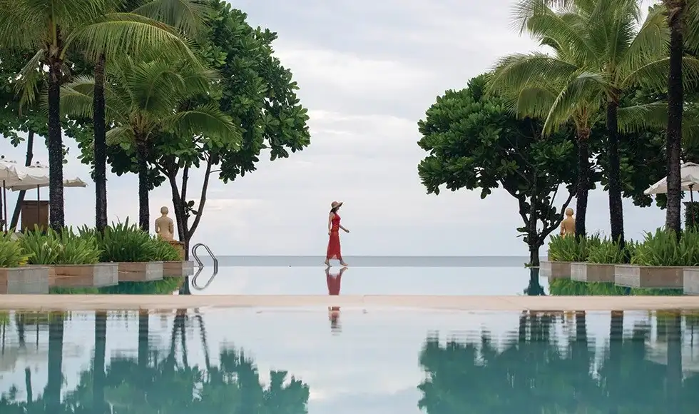 thailand koh lanta layana resort and spa walking by the pool