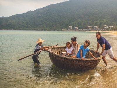 vietnam danang intercontinental danang sun peninsula resort basket boat ride