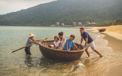 vietnam danang intercontinental danang sun peninsula resort basket boat ride