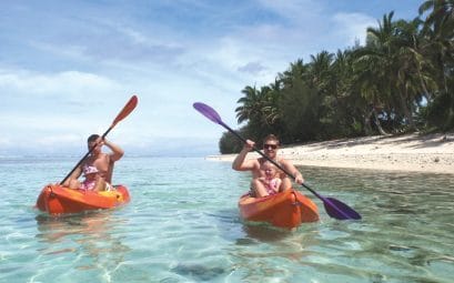 cook islands rarotonga lagoon breeze villas canoe