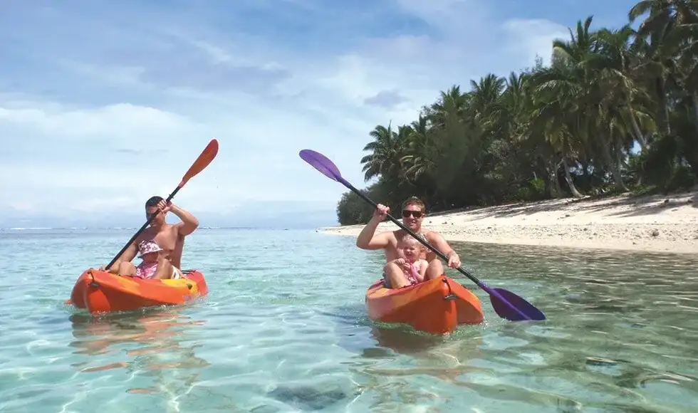 cook islands rarotonga lagoon breeze villas canoe